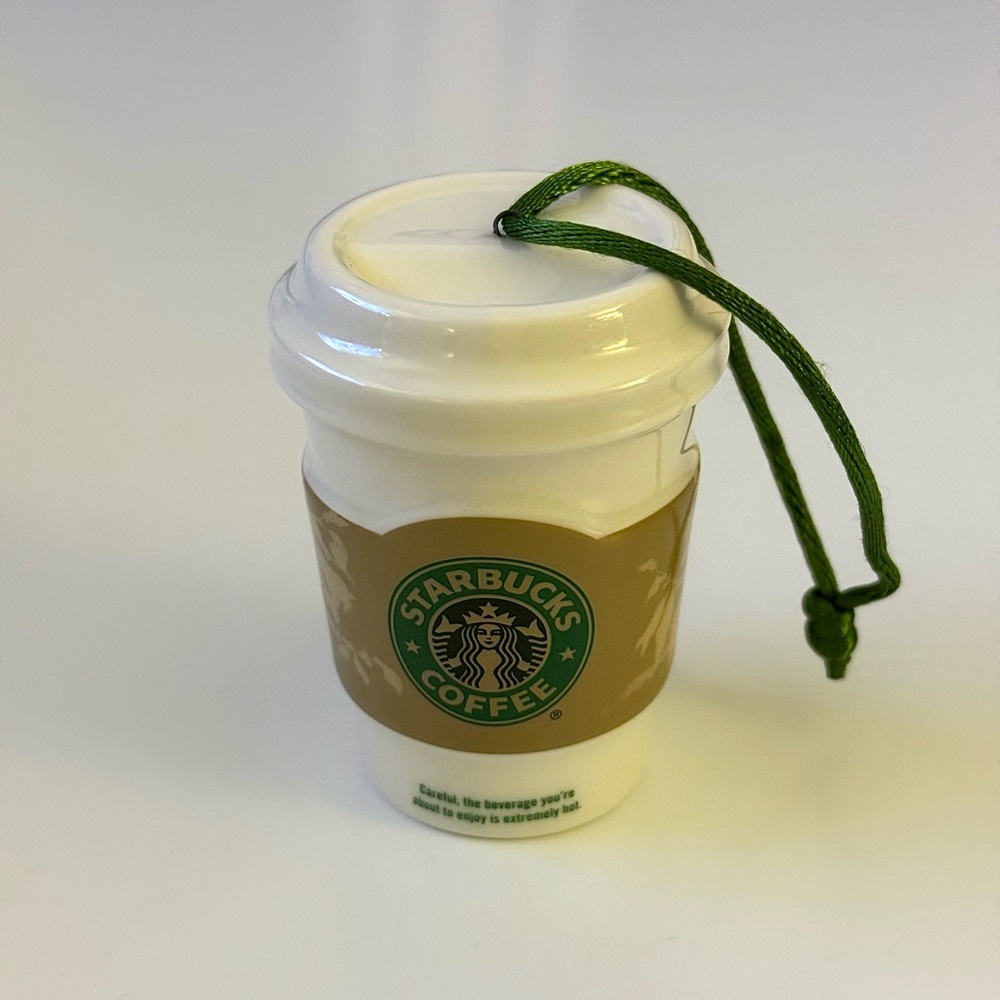 Vintage 2008 Starbucks Mini Cup Ornament with Green String